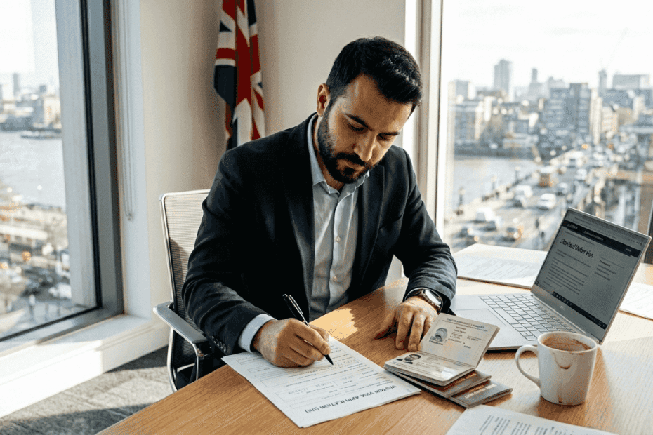 Turkish professional filling UK visa forms