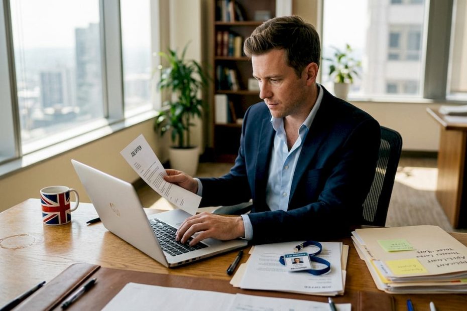 HR manager reviews UK job offer letter